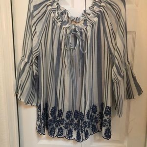 Style&Co Blue and White Top